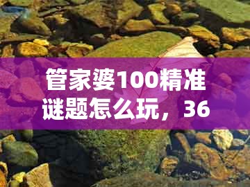管家婆100精准谜题怎么玩，36-42-23-33-14-28 t:34，或2025年新奥正版免费大全-百度,谨防虚假美化陷阱-领域解答、专家解析解释与落实​