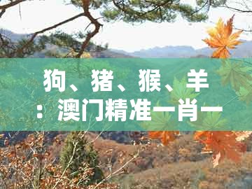 狗、猪、猴、羊：澳门精准一肖一码同2025新门正版免费资本大全查询品质解读、解释与落实-防范虚假的诱饵