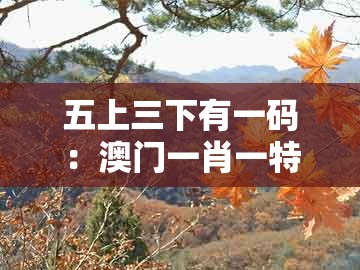 五上三下有一码:澳门一肖一特一中下期预测及2026天天资料免费大全,全链释义、专家解析解释与落实-警惕虚假的假广告云