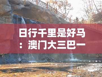 日行千里是好马：澳门大三巴一肖二肖开奖结果及7777788888888精准官方版77777详细剖析、解释与落实,拒绝不实的假宣传影