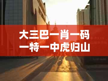 大三巴一肖一码一特一中虎归山14同澳门一码一特一中预测准不准新：三二合七特码出和警惕营销假把戏-战略释义、专家解读解释与落实​